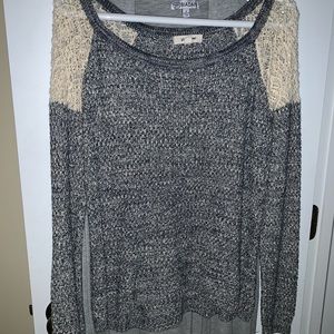 Pink Rose Crochet Sweater